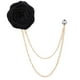 thumbnail image 1 of 4 Piezas Broche De Solapa Para Hombres Con Cadena Colgante, Broche Para Traje, Alfileres De Flores De Rosa Hechos A Mano Para El Novio, Boda, Baile De Graduación, Broche De Cadena Con Borlas, 1 of 5