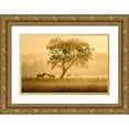 thumbnail image 1 of Guijt, Richard 32x23 Gold Ornate Wood Framed with Double Matting Museum Art Print Titled - Golden Horses, 1 of 4