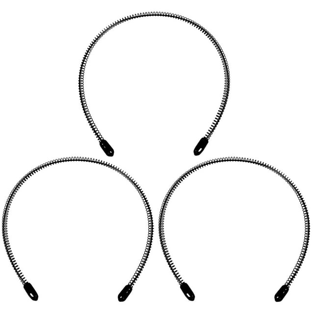 KELUBATU Diadema de metal para hombre Diademas de metal negras unisex Diadema de metal de diseño elegante para hombres Diadema de metal ajustable para deportes al aire libre y uso diario. (3 piezas)