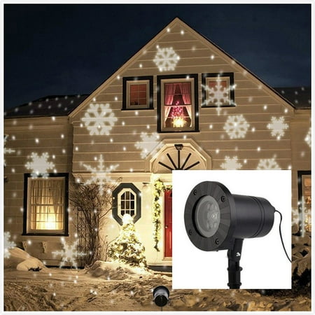 Christmas Landscape Lights Projector, TOPCHANCES Christmas Light Moving White Snowflake Spotlight LED Light for Holiday Christmas Tree Garden Patio Stage Decoration (Best Landscape Lights For Trees)