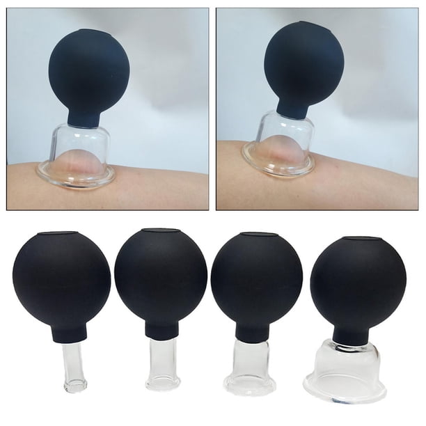 Vasos de Terapia de vacío de silicona Yinane para circulación Estiramiento Facial negro