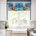 thumbnail image 2 of Windows Curtains Valance, Summer Cut Cow Wearing Sunglasses On Vacation Short Kitchen Window Treatment Curtain, Holiday Rustic Farmhouse Rod Pocket Valances for Living Room/Bedroom 54x18 Inch, 2 of 6
