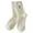 Beige, variant on Fgnfyis Women's Autumn Winter Mid Calf Socks Thickened Warm Velvet Stacked Socks Solid Color Embroidered Home Floor Socks White One Size