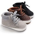 thumbnail image 2 of Baby Boy Girl Soft Sole Canvas Sneakers Sparkle High Top Lace Up Infant Unisex Ankle Shoes Booties Toddler Newborn Prewalker First Baby Walking Crib Shoes, 2 of 6
