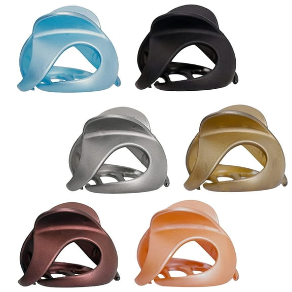 KALLORY Flexible Hair Clip Claw Clips for Women Plastic Blue 6Pcs