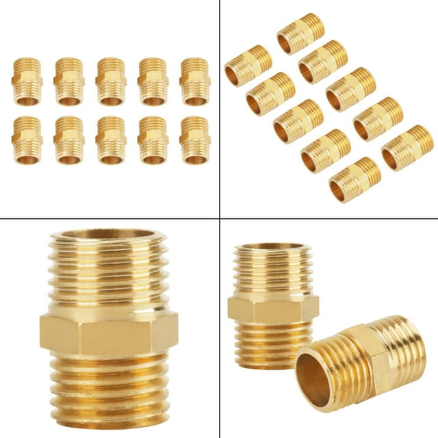 Raccord Hexagonal en Laiton 10 Pièces 1 4 Bsp à 1 4 Bsp Filetage Externe Raccord Hexagonal en Laiton Adaptateur Rapide