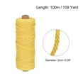 thumbnail image 2 of Uxcell Cotton Rope Twisted Braided Rope Cord, Lemon Yellow 100m/109 Yard 2mm Dia for Wall Hanging, Plant Hanger, 2 of 5