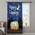 thumbnail image 4 of Navy Blue Black Sheer Curtains 63 Inches Long, Cartoon Truck Moon Stars Light Filering Curtains, Breathable Simi Curtain Privacy Drapes for Living Room Bedroom Lightweight Window Treatment, 4 of 9