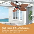 thumbnail image 5 of BayDay 48 Inch Tropical Ceiling Fan with Lights & Remote Control, APP Operable, 6 Speeds, Dimmable LED, Reversible Palm Leaf Fan for Bedroom, Living Room, Patio, Porch, Modern Black, 5 of 10