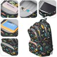 thumbnail image 4 of Dinosaur and Bone Black Pattern Cute School Backpack Bag with Padded Back and Adjustable Shoulder Straps 16.9 X 12.6 X 5.9 Inches, 4 of 5
