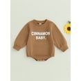 thumbnail image 2 of Bagilaanoe Newborn Baby Girl Boy Oversized Romper Sweatshirt Long Sleeve Bodysuit Letter Print Pullover 3M 6M 12M 18M 24M Infant Casual Tee Tops, 2 of 8