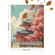 thumbnail image 3 of Qisvanset Framed Canvas Wall Art 12x16 Inch Osaka Tennoji Temple Ukiyo-E Japanese Vintage Art, 3 of 5