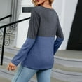 thumbnail image 6 of Edvintorg Patchwork Blouse Women Long Sleeve Fall 2025 Women's V Neck Sexy Casual Loose Fit Basic Blouse Tops Tunic Blouse, 6 of 6