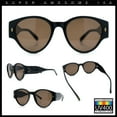 thumbnail image 2 of Womens Mod Vintage Style Thick Temple Round Hipster Plastic Sunglasses Black - Brown, 2 of 8