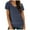 Blue, variant on Vetement Femme ete 2025 Women's Solid Color V Neck Casual Short Sleeve T Shirt | Fashionable & Versatile Basic Tee Womens T Shirts for Summer Women Short Sleeve Tee Shirts Tech Athletic Women S
