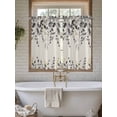 thumbnail image 4 of Grey Eucalyptus 2 Panel Kitchen Curtains for Windows, Farmhouse Weeping Leaves on Linen Bathroom Privacy Curtain, Home Décor Window Treatment for Bedroom/Living Room 55"x45", 4 of 6