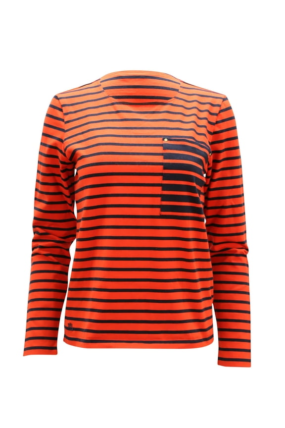 Pre-Owned Lauren Ralph Lauren Striped Blouse in Red Cotton