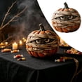 thumbnail image 2 of WUJGXI 4 Styles Resin Halloween Pumpkin Figurine Wrapped & Scary O Face Pumpkin Statues Fall Tabletop For Home Party Fireplace Ornament Decoration, 2 of 6