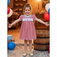 thumbnail image 6 of BemeyourBBs Kids Toddler Baby Girl 4th of July Dress Fourth of July Outfit Baby Girl Patriot Independent Day Dress Short Sleeve Plaid Stars American Flag Embroidery Scalloped Summer Dress, 6 of 9