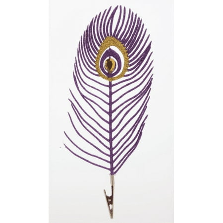 Way To Celebrate Mardi Gras Purple Feather Clips, 6 Count