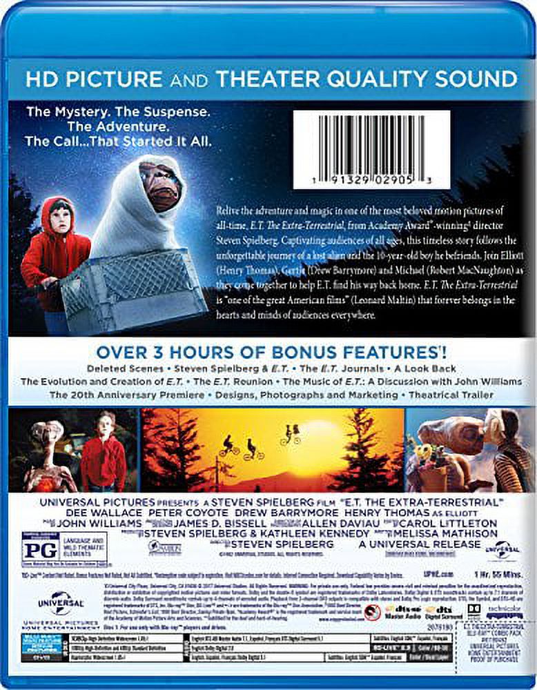 Universal Studios E.T. The Extra-Terrestrial Movie, Blu-ray + DVD ...