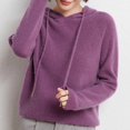 thumbnail image 3 of Pull à Capuche Automne et Hiver pour Femmes Manches Longues Mode Pull-Over Couleur Unie Décontracté Élégant, 3 of 5