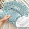 thumbnail image 4 of Queen Size Fitted Sheet Set - Simple Vertical Stripes 3 Piece Bedding Sets 16" Deep Pocket Fitted Sheet with 2 Pillowcases, Summer Coastal Lines Style Blue Green Brushed Microfiber Hotel Bed Sheets, 4 of 9