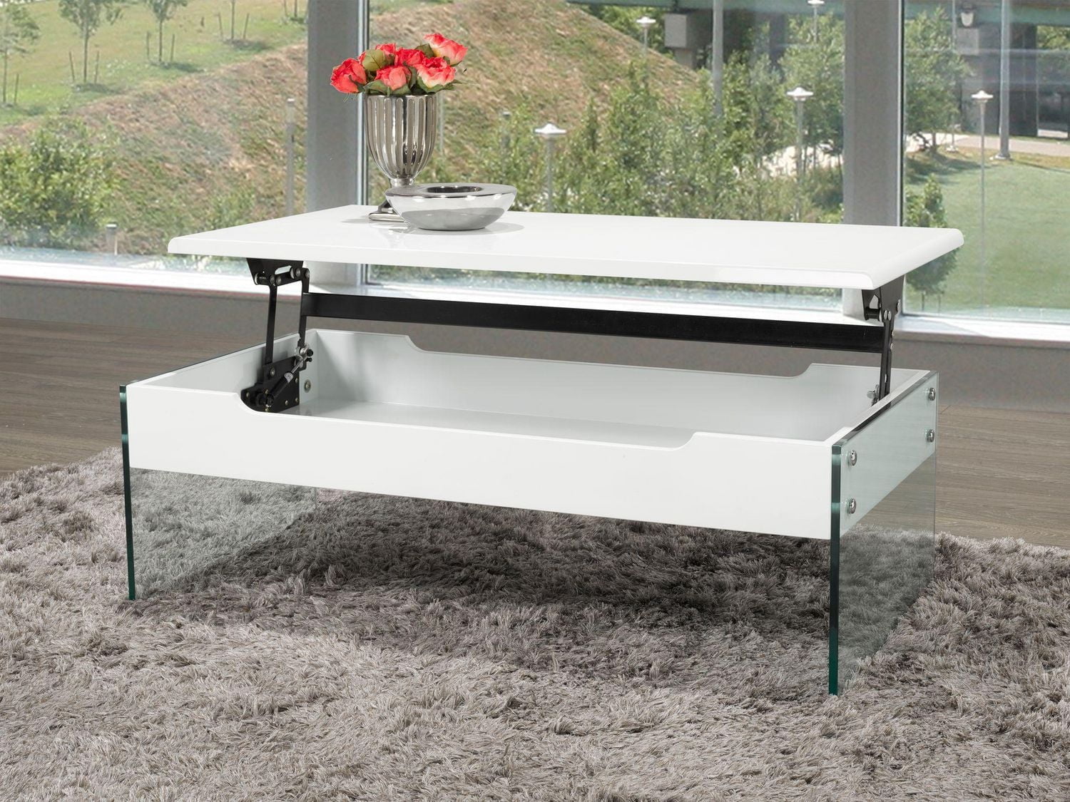 Kyle Lift Top Coffee Table, White