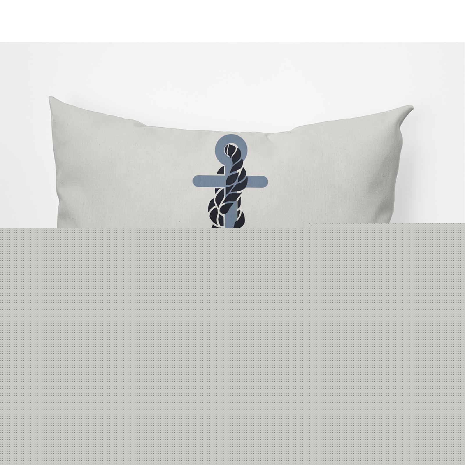 E by Design Anchor and Rope Nautical Indoor/Outdoor Lumbar Throw Pillow