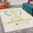 thumbnail image 2 of Adventure Decorative Rug, Calligraphic Words Antlers and Arrow on Grunge Dotted Backdrop, Quality Carpet for Bedroom Dorm and Living Room, 6 Sizes, Jade Green, by Ambesonne, 2 of 4