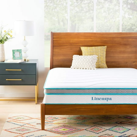 Linenspa 10 Inch Memory Foam and Innerspring Hybrid Mattress - Medium Feel - Full
