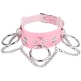 thumbnail image 4 of Collier Ras du Cou Réglable Chaîne Multicouche Pendentif Femme Ras du Cou en Cuir PU Collier Punk O Ring pour Fille Femme, 4 of 9