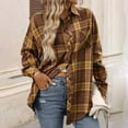 thumbnail image 2 of AKOEE Cotton Flannel Shackets Womens Button Down Plaid Shirt Jacket with Chest Pocket Casual Long Sleeve Blouses (M, Coffee), 2 of 8