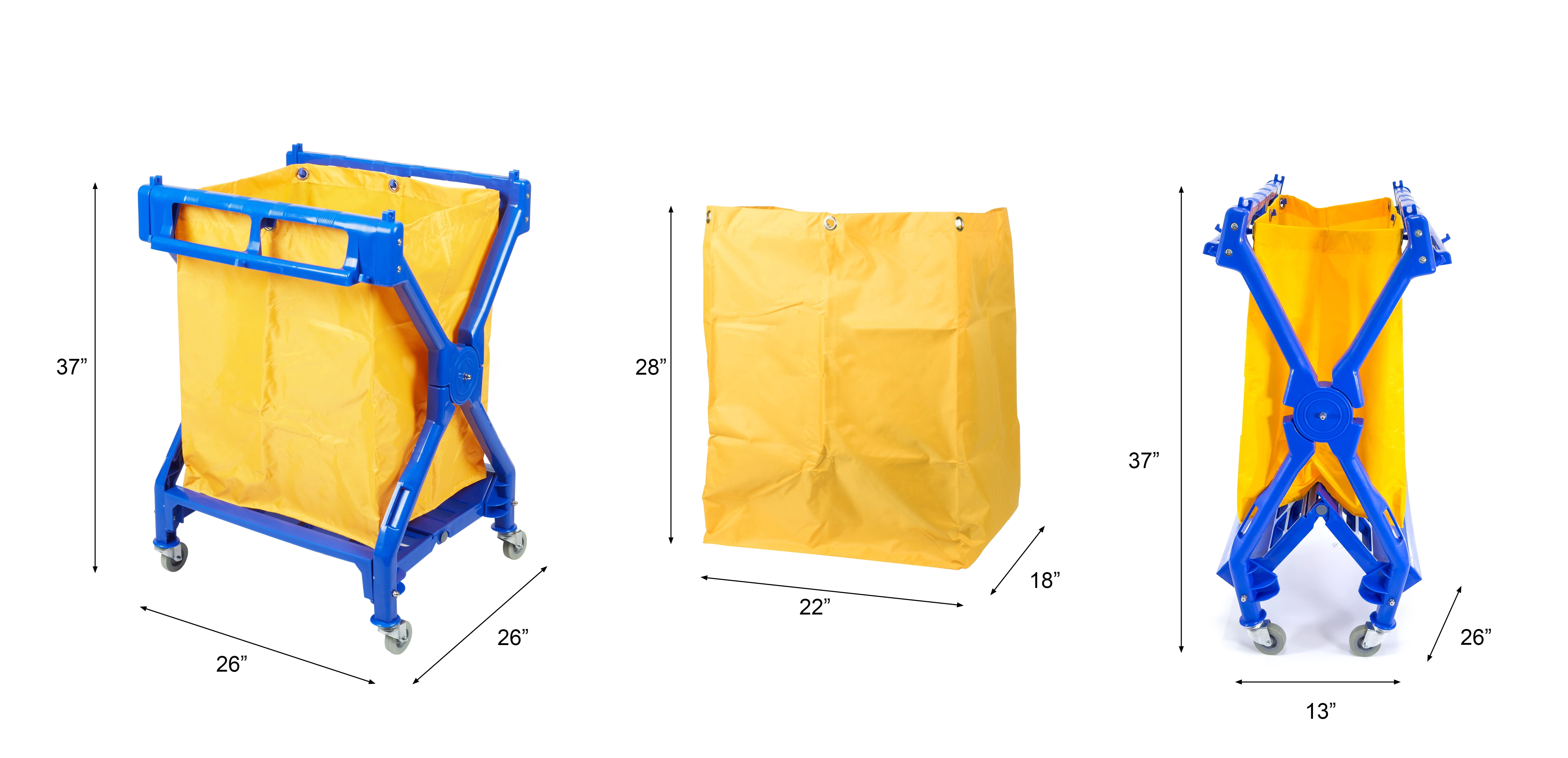 X Shape Plastic Heavy Duty Laundry Hamper Laundry Cart