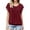 *Wine, variant on VBVC Women's Crew Neck Pleated Batwing Sleeve Blouse , Ladies' Loose Flowy Casual Top , Soft Elastic Hem Summer Shirts For Women,Beige,S-2XL