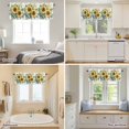 thumbnail image 5 of Summer Sunflower Green Leaves Valances for Windows,Kitchen Valance Rod Pocket Short Curtain, Watercolor Yellow Floral Valance Curtain Window Valances for Bedroom Bathroom Living Room 42x12in, 5 of 9