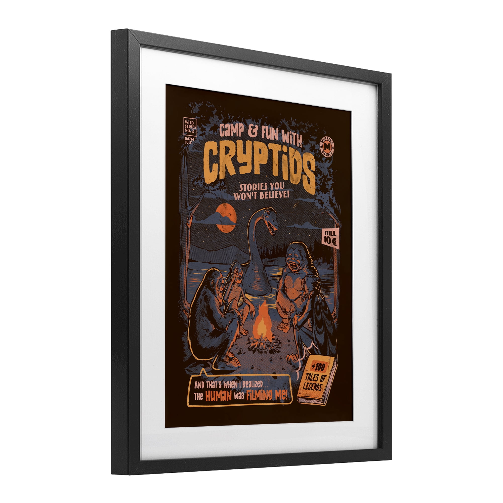 Stupell Industries Cryptid Camp Humor Black Framed Print Under Glass, design by EduEly Designs