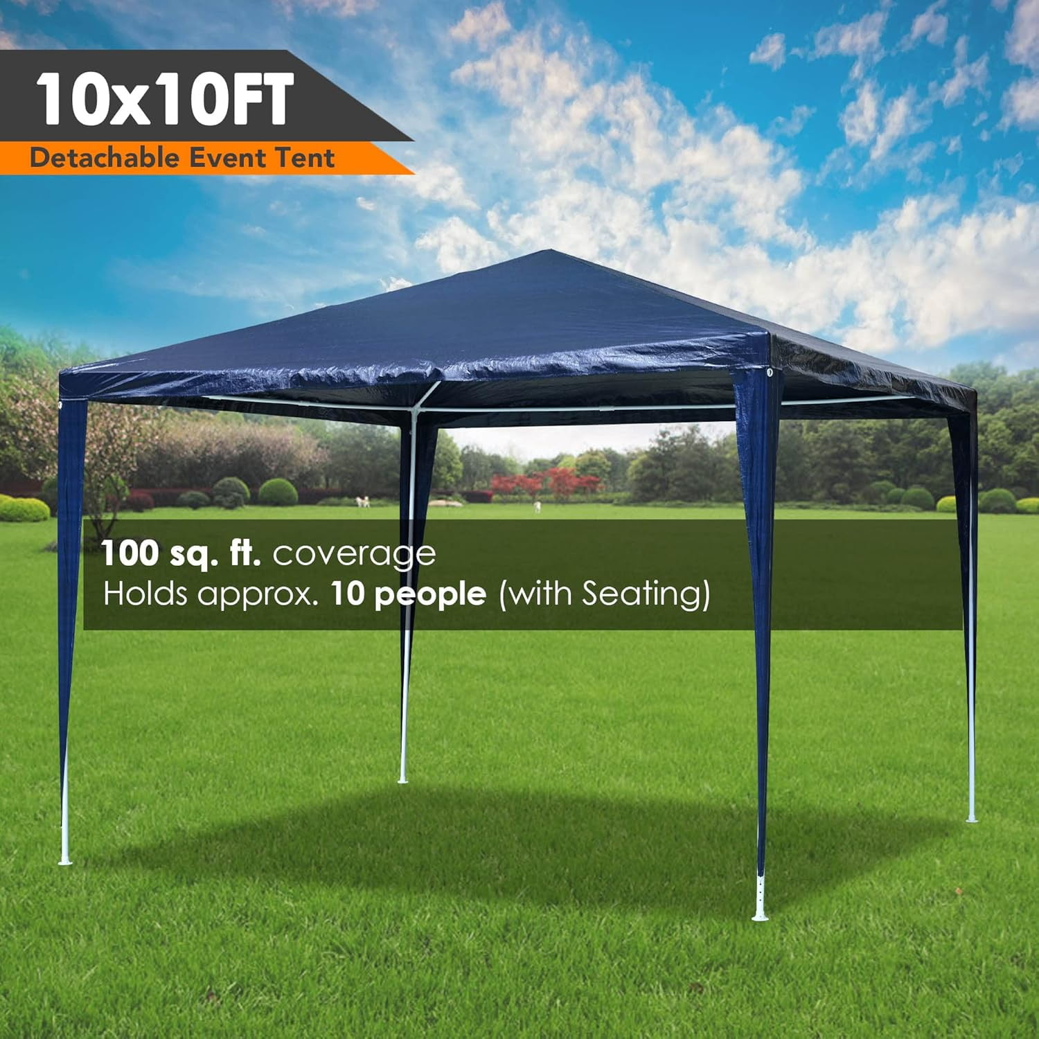 10' x 10' Outdoor Wedding Party Tent 4 Sidewalls, Blue