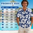 thumbnail image 6 of Uorisanigo Blue Hibiscus Couple Matching Outfit Men's Button Down Shirt Size L Summer Workwear Hawaiian Tops and Womens Sleeveless Dress A-Line Elastic Waist Beach Vacation Sundress, 6 of 8