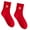 Peace and, variant on Chinese Zodiacal Horse Embroidery Cotton Socks Women, Reinforced Heel Toe Red Ankle Socks Daily Wear