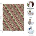thumbnail image 4 of Red and Green Christmas Striped Pattern Blanket,Comfortable Soft Flannel Throw Blanket,All Season,Warm Lightweight Blankets for Sofa Bed Couch Living Room Chair,30"x40", 4 of 4
