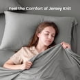thumbnail image 5 of Sleep Zone Jersey Knit Sheet Set, Gray Queen, 4 Pieces, 14 Inch Deep Pocket Bedding, 5 of 10