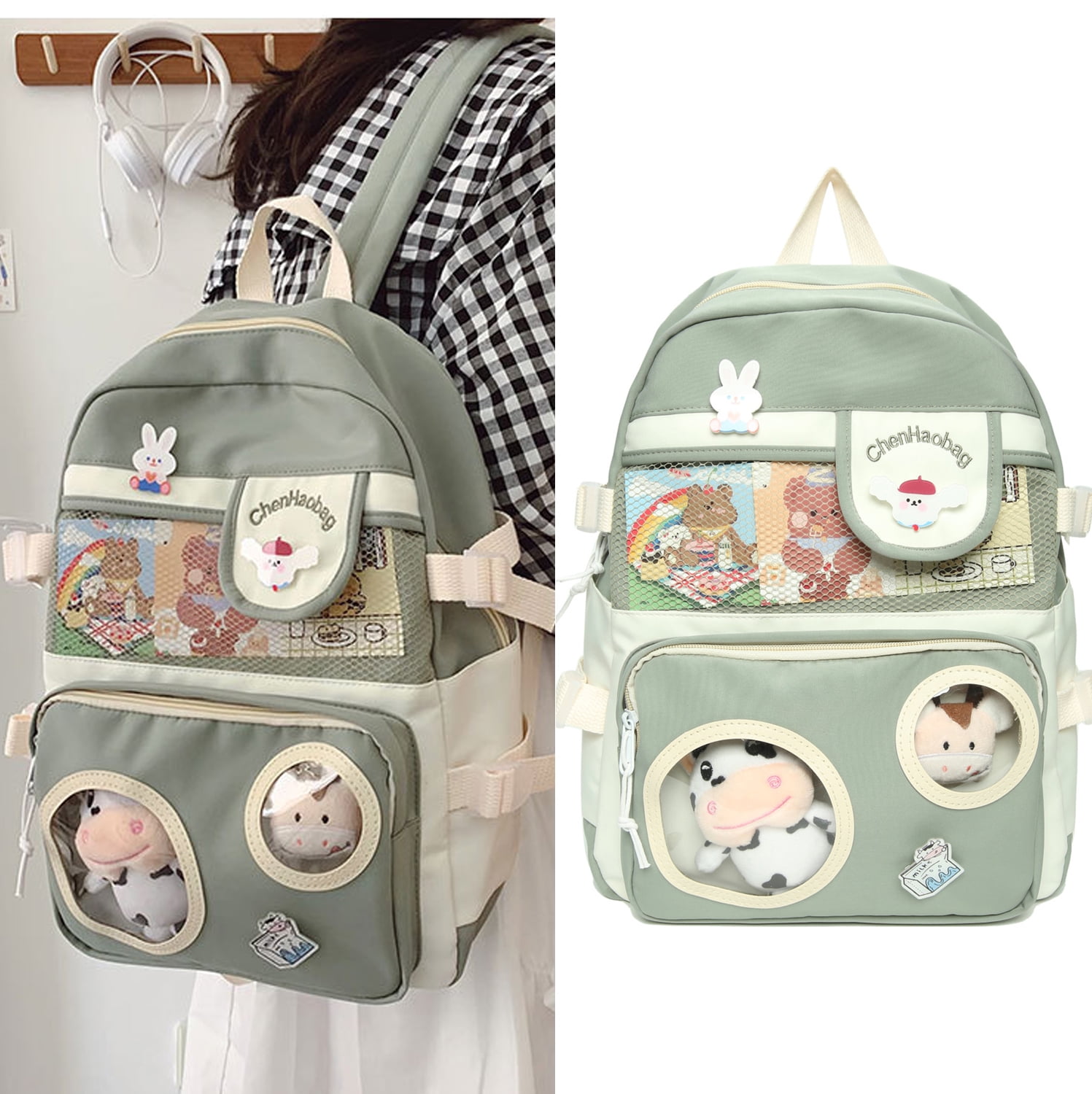 Kawaii Backpack For School Cute Aesthetic Kids Elementary Kindergarten With  Kawaii Pin And Accessories Chains Mochilas Escolares Para Niñas Toddler