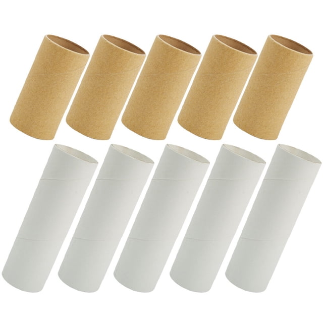 OULII 20Set Toilet Roll Tubes Diy Art Materials White Natural Brown Assorted Color Round Cylindrical