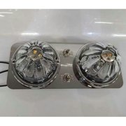 JML Kustoms - Peterbilt 379 Stainless Steel Cab Light Bracket With 2 Watermelon Light Holes And 2 Toggle Switch Holes 16-07401