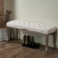 thumbnail image 3 of Bestco Vanity Bench 44" French Style Piano Bench Bedroom Foyer Entryway Ottoman Beige, 3 of 12