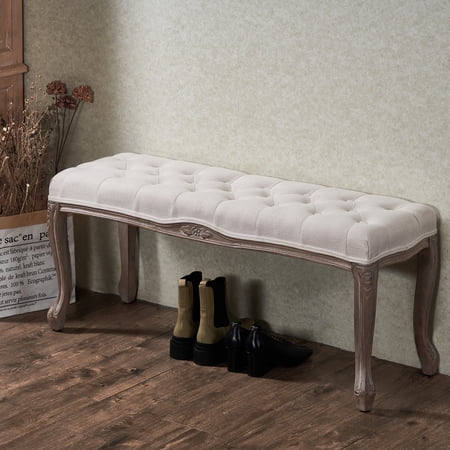 Bestco Upholstered Entryway Bench w Curved Legs for Living Room Dining Room More