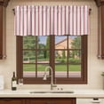 thumbnail image 6 of Red Striped Curtain Valances for Windows, Kitchen Valance Window Treatments Panel 2 Pack, Red White Stripes Farmhouse Rod Pocket Short Curtains for Bathroom Bedroom 42 x 12 Inch, 6 of 8