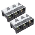 thumbnail image 2 of Bande de Borne à Double Rangée, 600V 100A Bande de Borne Couverte Double Rangée Noire 2 Pcs TC Fixe avec Couvercle pour Machines pour Appareils Ménagers 2 Positions 1002,3 Positions 1003,4 Positions, 2 of 7