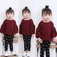 thumbnail image 2 of Baby Girls Long Lantern Sleeve Pullover Solid Color  Collar Knit Top, 2 of 4